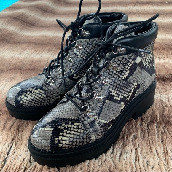 Marc Fisher Nula Grey Multi Snakeskin Boot - Picture 2 of 12